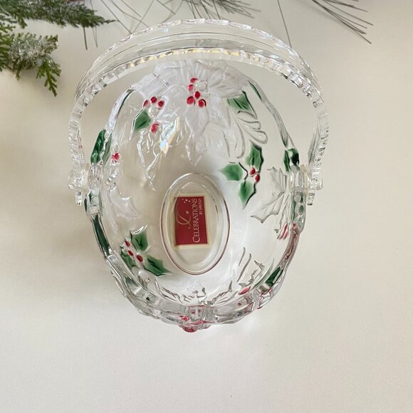 Mikasa Christmas Holiday Bloom Bloom Glass Basket - Picture 3 of 12
